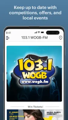 103.1 WOGB-FM android App screenshot 1